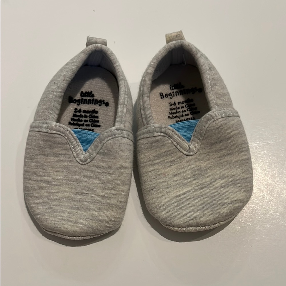 Little Beginnings Gray Baby Walker Shoes 3-6 Months